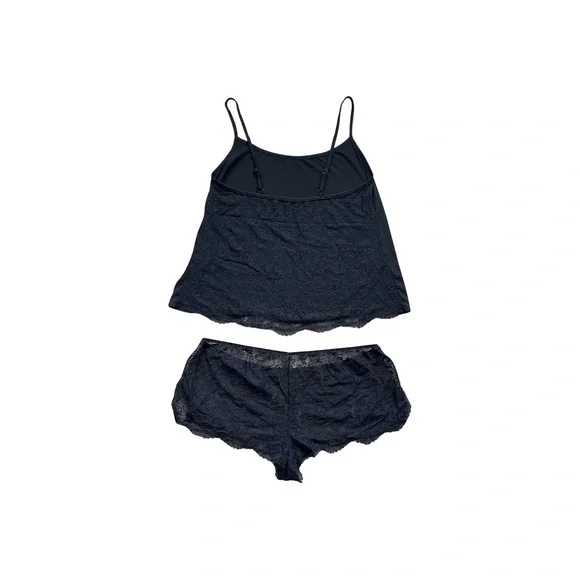 Adore Me Reign Camisole & Short Set-Black Lace and Jersey Knit-Size Large - Picture 2 of 2